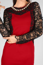 Load image into Gallery viewer, Neck Accessory Red Dress
