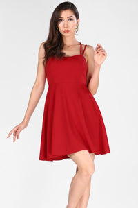 Women's Strappy Red Dress