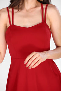 Women's Strappy Red Dress