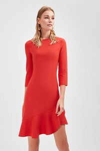 Women's Slit Red Dress