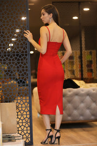 Women's Red Midi Dress