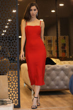 Load image into Gallery viewer, Women&#39;s Red Midi Dress
