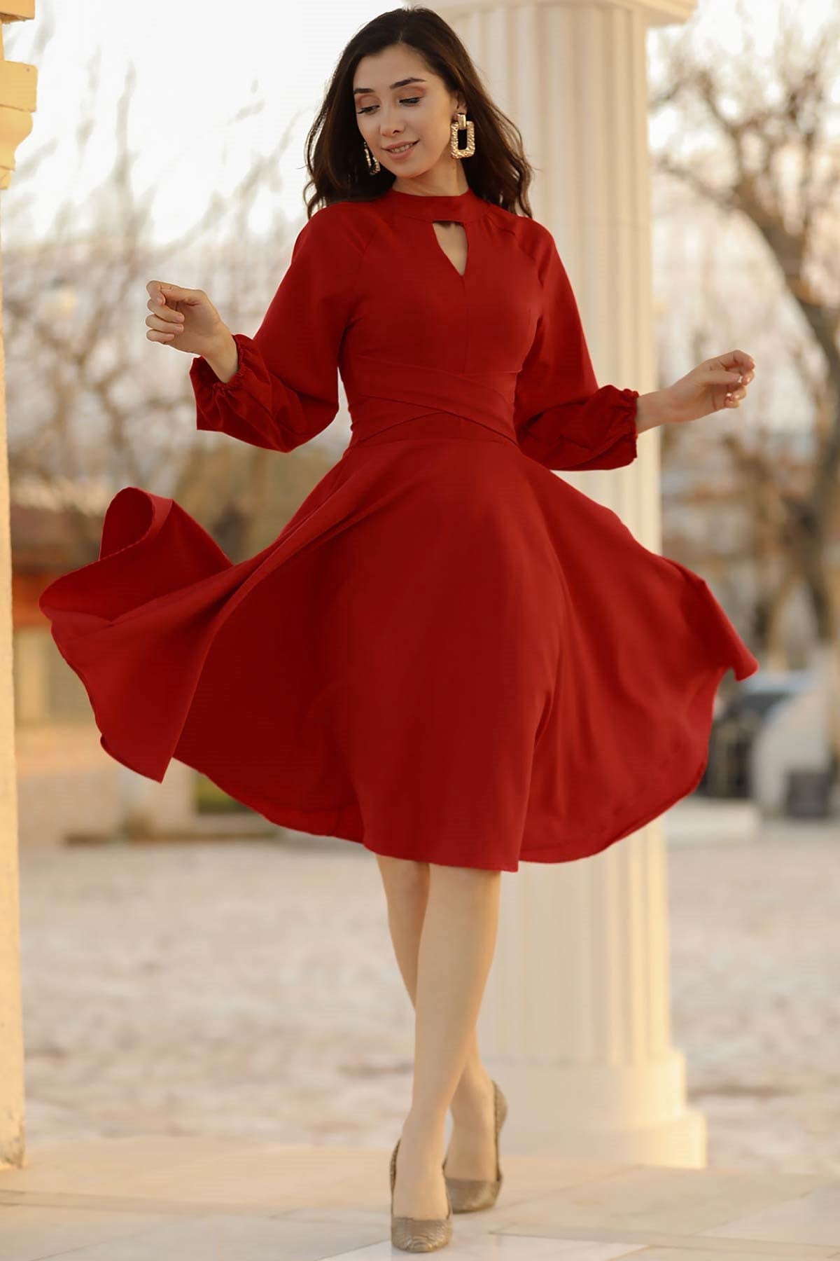 Women's Short Red Dress fitformodaa Women's Short Red Dress fitformodaa