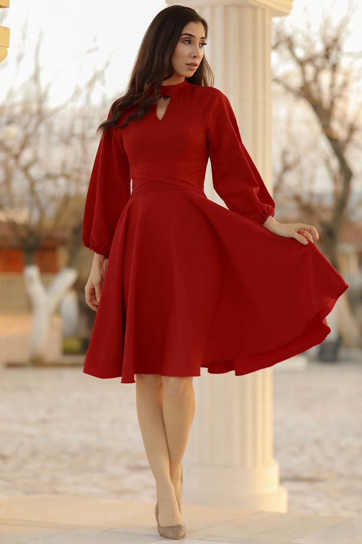 Women's Short Red Dress fitformodaa Women's Short Red Dress fitformodaa