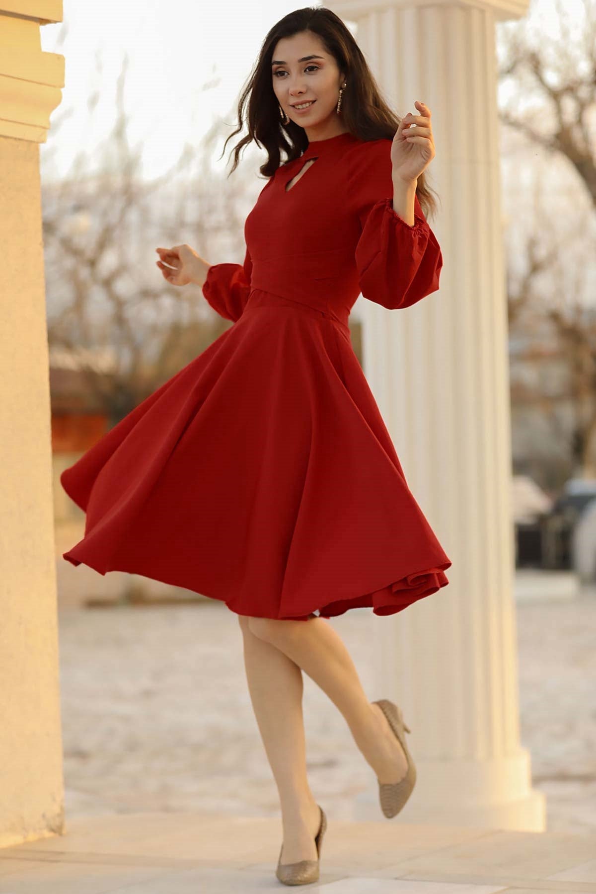 Women's Short Red Dress fitformodaa Women's Short Red Dress fitformodaa