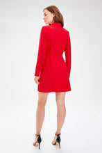 Load image into Gallery viewer, Women&#39;s Belted Red Dress
