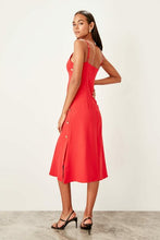 Load image into Gallery viewer, Women&#39;s Button Red Dress
