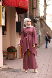 Women's Dusty Rose Modest Tunic & Pants Set