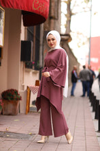 Load image into Gallery viewer, Women&#39;s Dusty Rose Modest Tunic &amp; Pants Set
