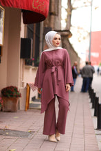 Load image into Gallery viewer, Women&#39;s Dusty Rose Modest Tunic &amp; Pants Set
