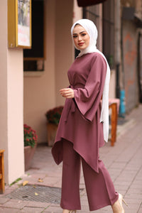 Women's Dusty Rose Modest Tunic & Pants Set