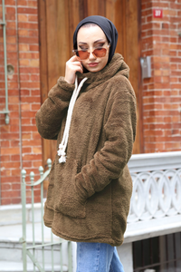 Women's Brown Plush Sweatshirt